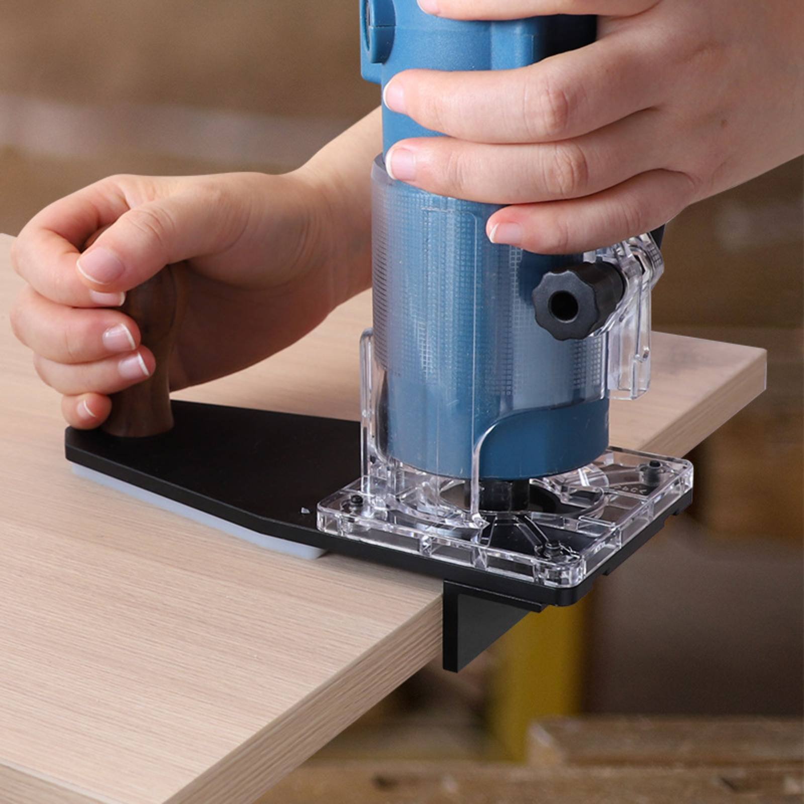 Router Trim Base - ボーダートリミングベース 安定したコントロール ラウンドオーバールーターベース 電動工具アクセサリー 精密な切断 長持ちする構造