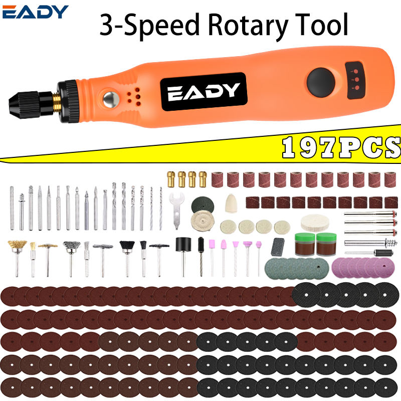 Power Tools Jack - USBコードレス回転工具キット – 金属研磨、模型製作、アクリル彫刻、木工彫刻用のミニ電動ドリル