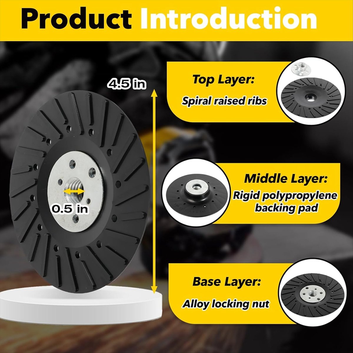 Angle Grinder 4.5 - Y1044A J~(2パック) 4.5インチアングルグラインダーバッキングパッド、滑り止めデザイン、、などに対応