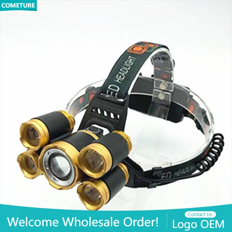 5LED T6 ヘッドランプズーム懐中電灯トーチ充電式防水ス - Power Tools Zoom のレビューと価格