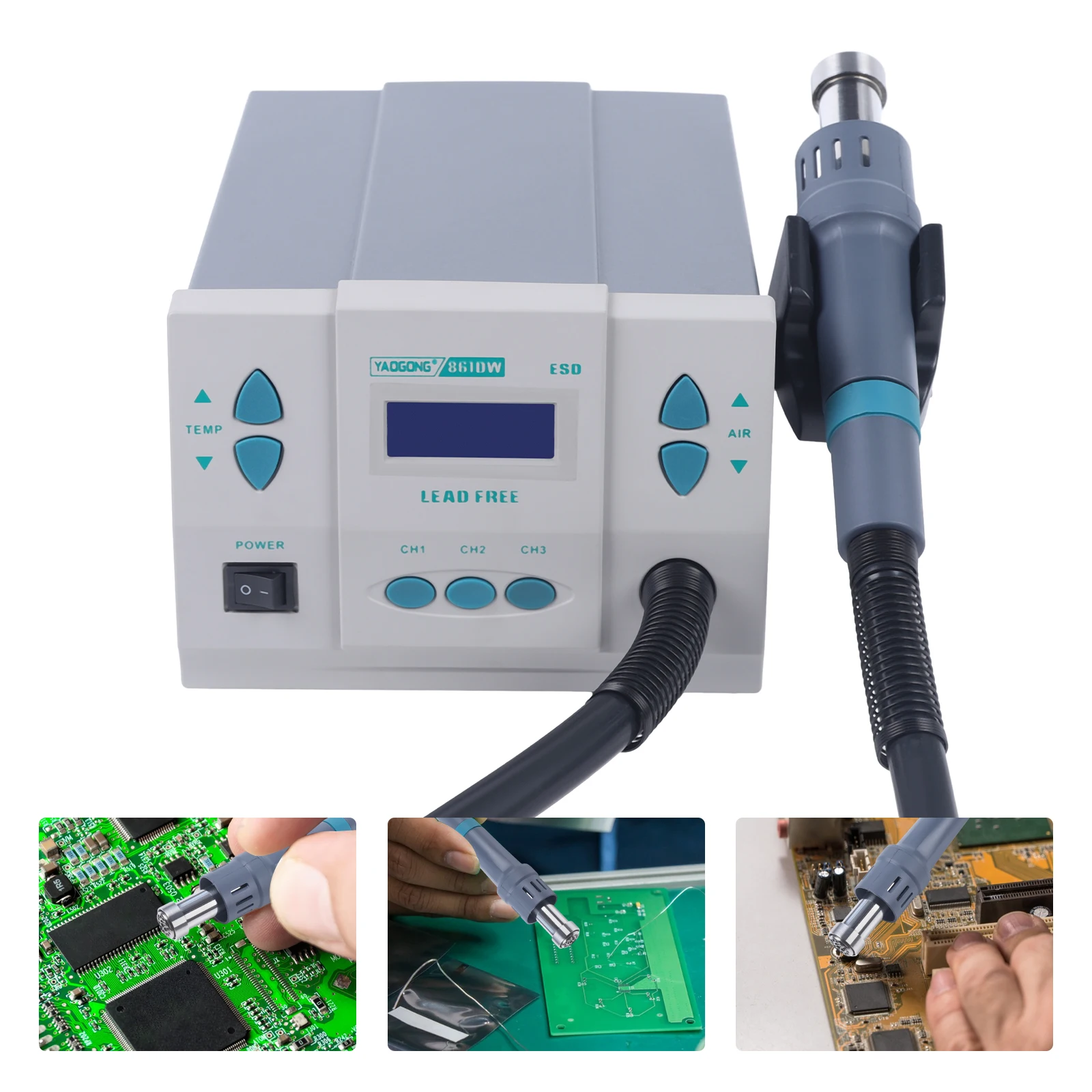 熱風リワークステーション、1000Wデジタル熱風はんだ付けリ - Heat Gun Variable のレビューと価格