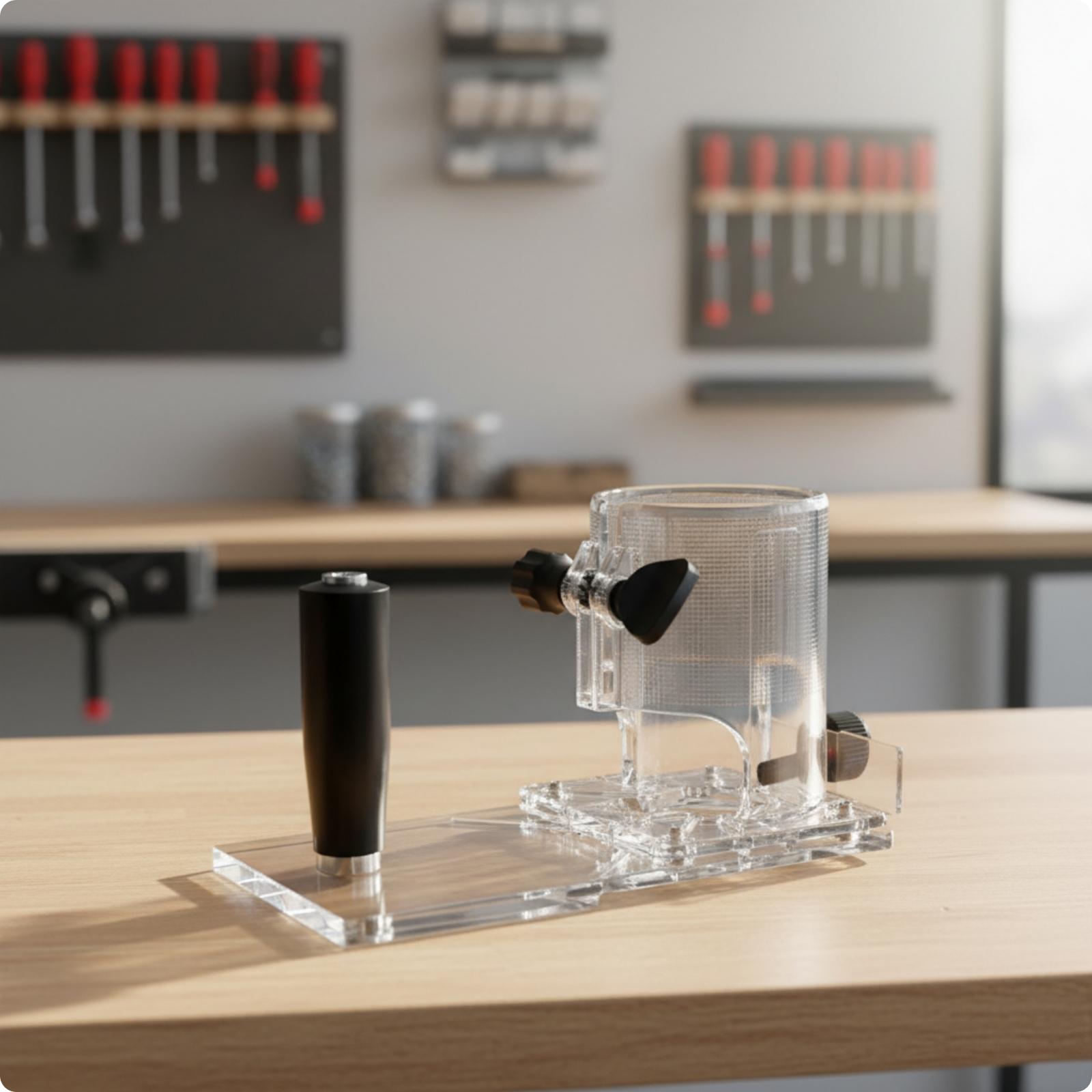 透明アクリル製ルーターベースプレート 透明トリムルーターベー - Router Trim Base のレビューと価格